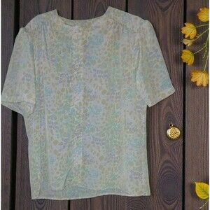 Vintage 70s Floral Button-Up Womens Blouse Sz 18 GrannyCore Made In Yugoslavia